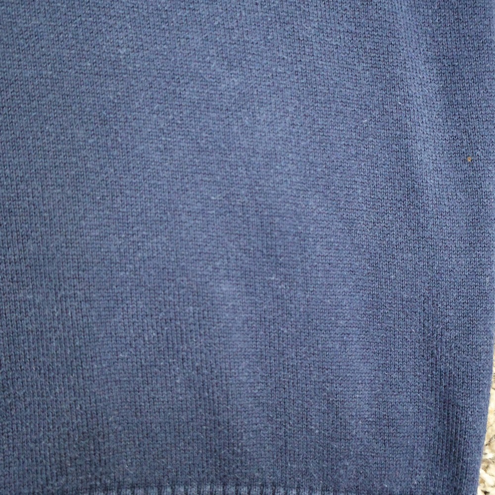 Lacoste V-Neck Sweater Size 5/Large Preppy Classic Navy Blue Cotton Knit Logo - Picture 6 of 12